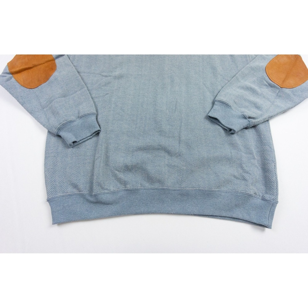 Orvis Sweater Mens XLarge Blue Knit Pullover Collared Elbow Patch Adult Outdoors - Picture 4 of 10